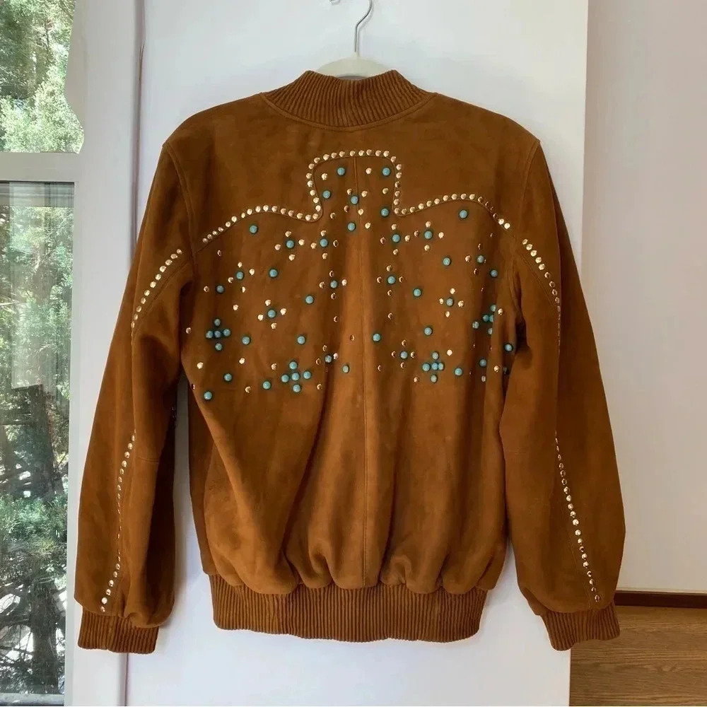 NWT Free People Dan Cassab Ennio Suede Jacket Brown Small - Picture 5 of 17